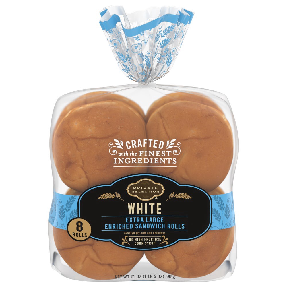 slide 3 of 4, Private Selection White Extra Large Sandwich Rolls, 8 ct