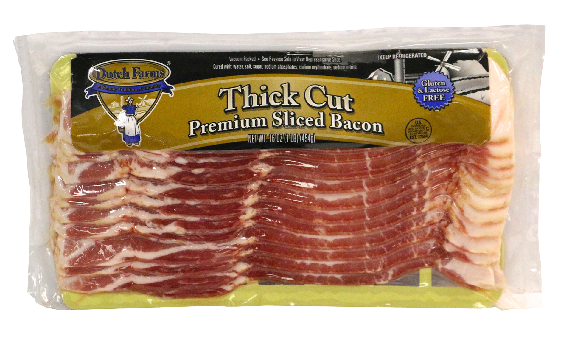 slide 1 of 5, Dutch Farms Thick Cut Bacon 16 Oz, 16 oz