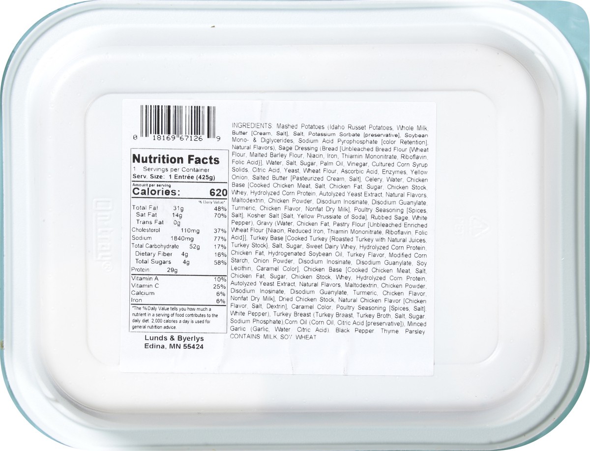 slide 9 of 9, Lunds & Byerlys Roast Turkey Dinner 15.0 oz, 15 oz