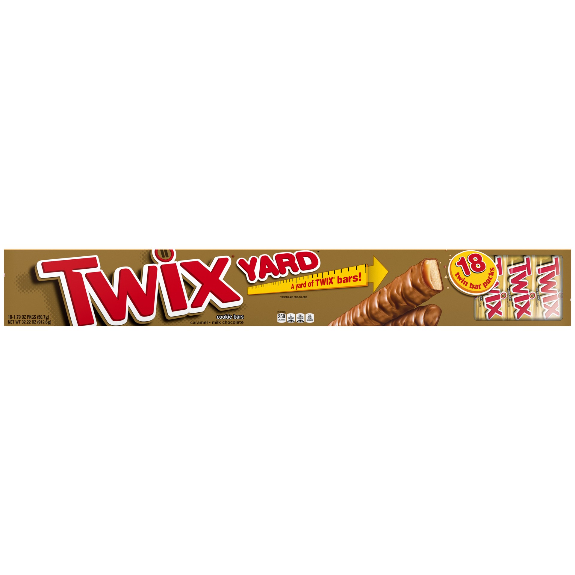 slide 1 of 12, TWIX Yard Christmas Full Size Chocolate Candy Bars - 18 bars per pack, 32.22 oz