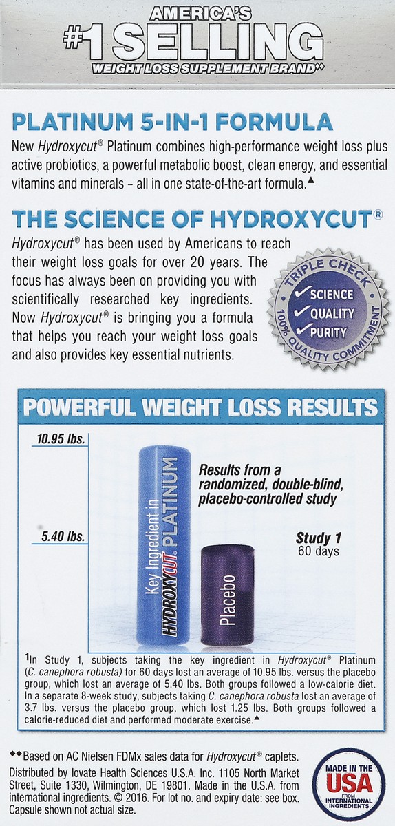 slide 3 of 7, Hydroxycut Platinum Weight Loss Plus Probiotics & Vitamins Dietary Supplement Capsules, 60 ct