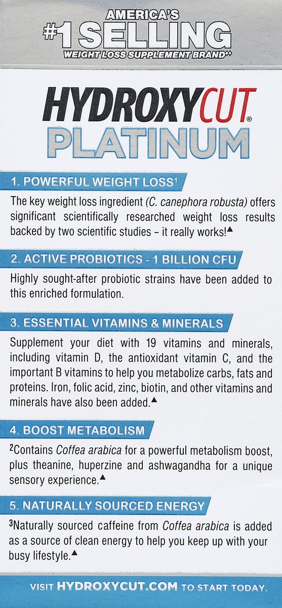 slide 6 of 7, Hydroxycut Platinum Weight Loss Plus Probiotics & Vitamins Dietary Supplement Capsules, 60 ct