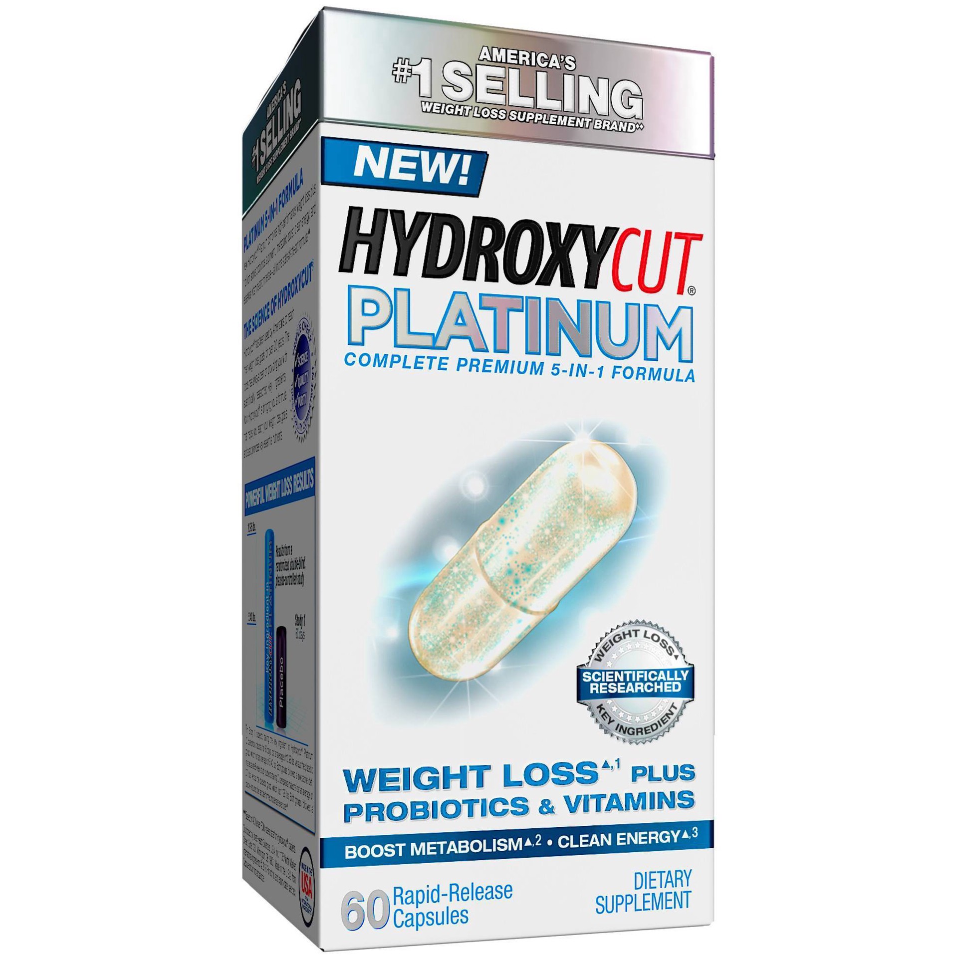 slide 1 of 7, Hydroxycut Platinum Weight Loss Plus Probiotics & Vitamins Dietary Supplement Capsules, 60 ct