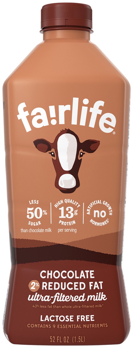 slide 1 of 1, fairlife 2% Reduced Fat Chocolate Milk, 52 oz