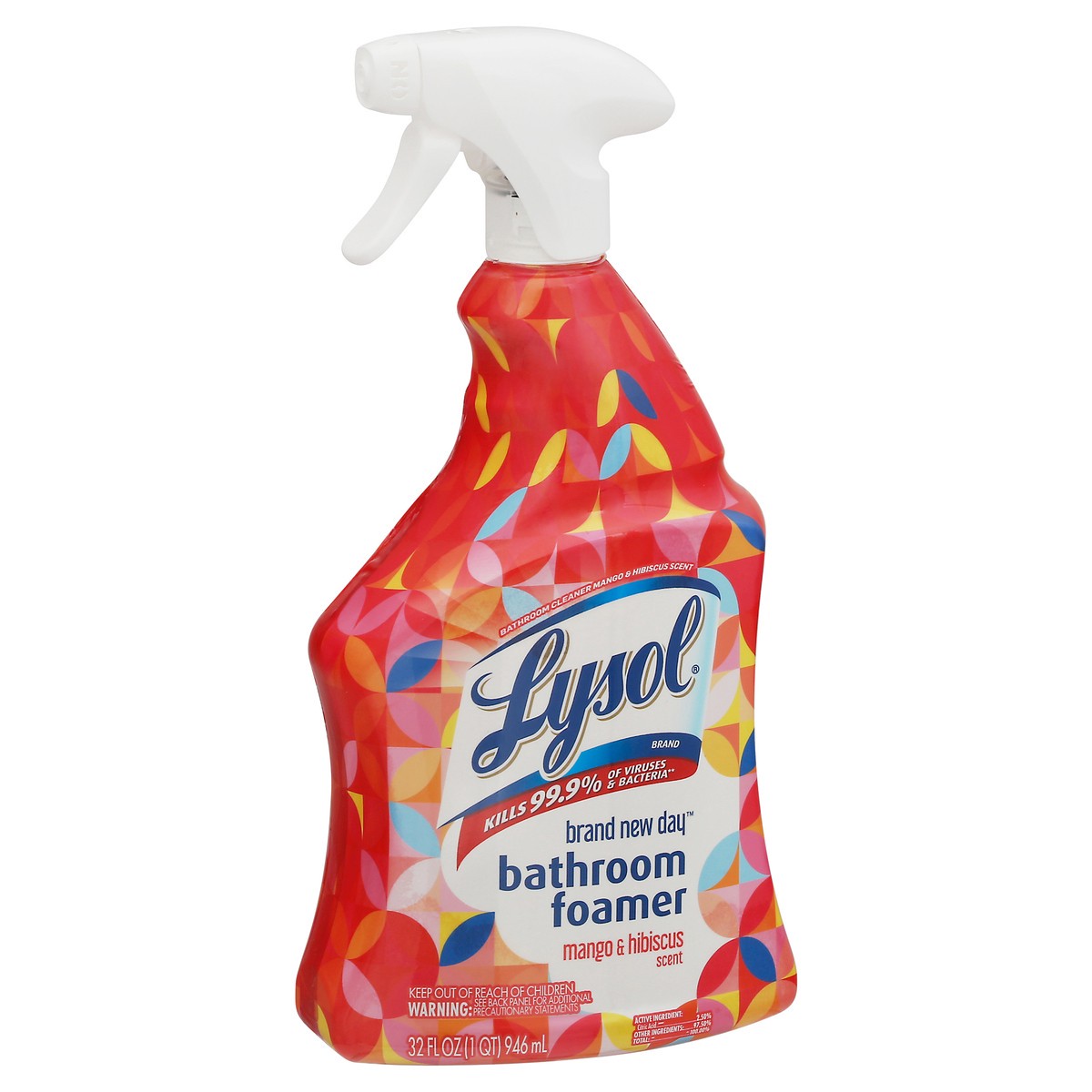 slide 2 of 9, Lysol Brand New Day Foaming Cleaning Spray for Bathrooms, Mango & Hibiscus Scent, 32oz, 32 oz