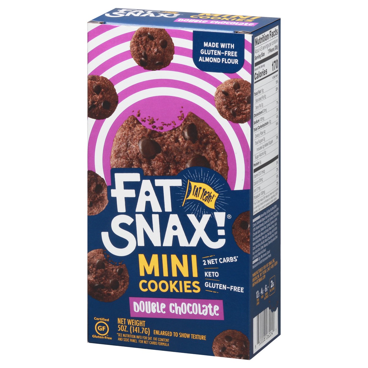 slide 9 of 10, Fat Snax Almond Flour Crunchy Double Chocolate Cookies 5 oz, 5 oz