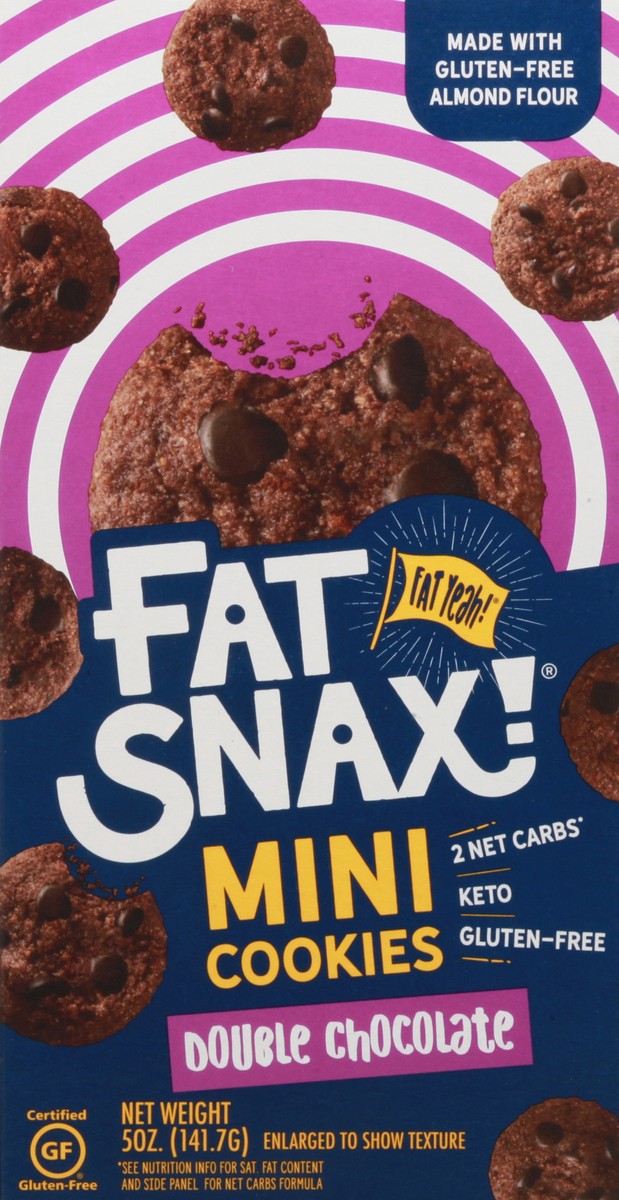 slide 10 of 10, Fat Snax Almond Flour Crunchy Double Chocolate Cookies 5 oz, 5 oz