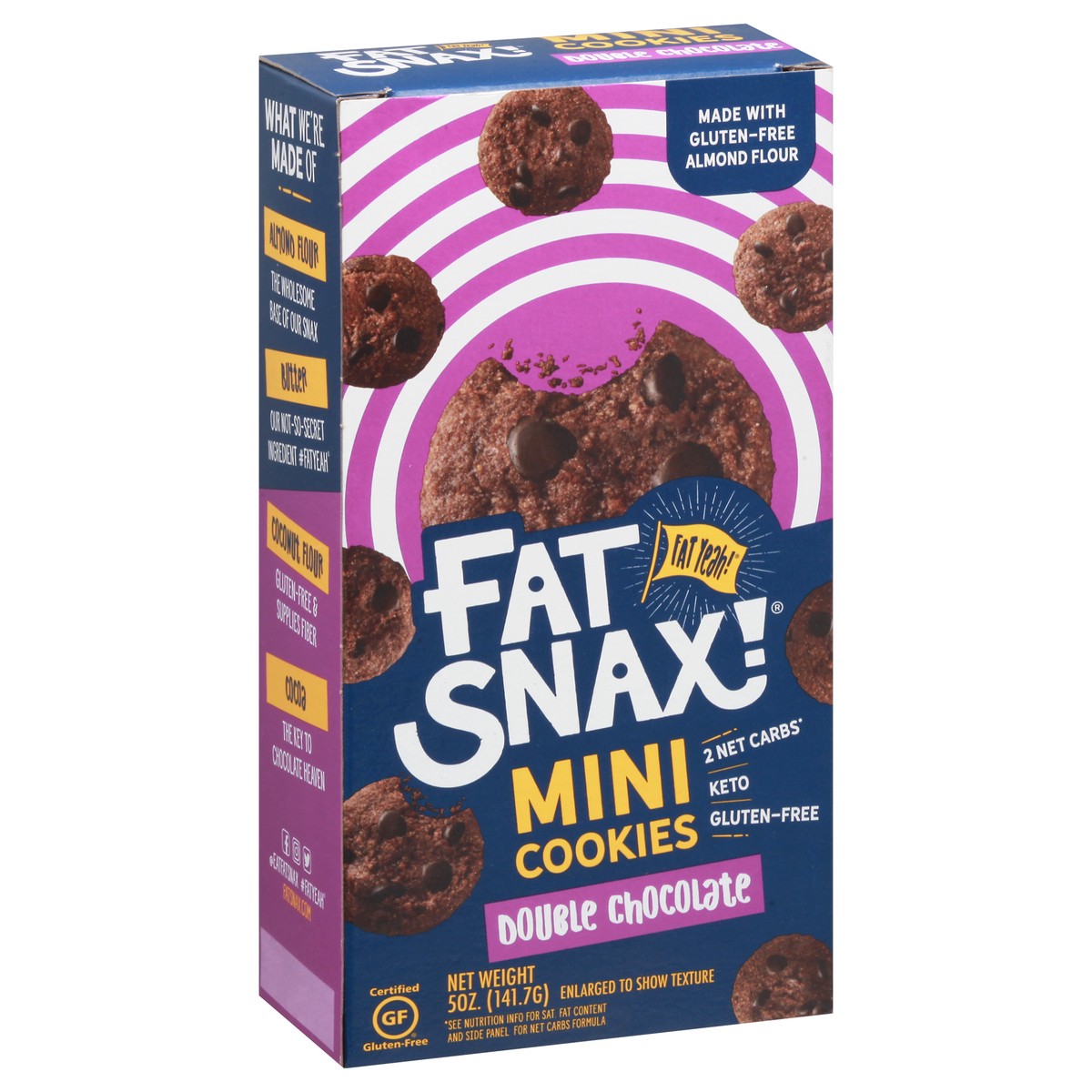 slide 2 of 10, Fat Snax Almond Flour Crunchy Double Chocolate Cookies 5 oz, 5 oz