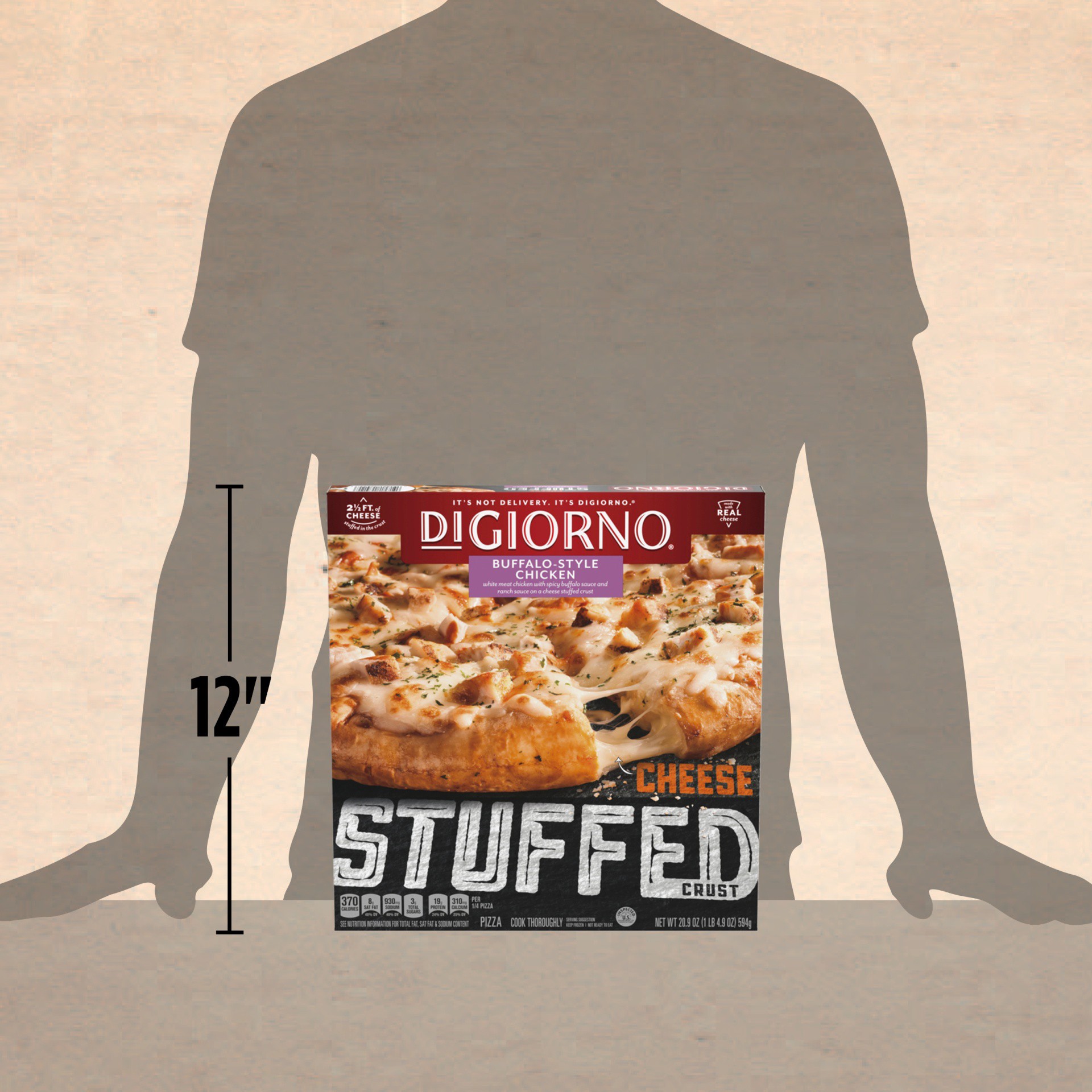 slide 3 of 7, DiGiorno Cheese Stuffed Crust Buffalo-Style Chicken Frozen Pizza, 20.9 oz