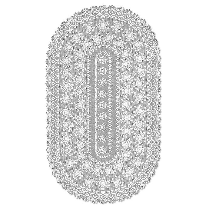 slide 1 of 1, Heritage Lace Rose Tablecloth - Off-White, 60 in x 108 in