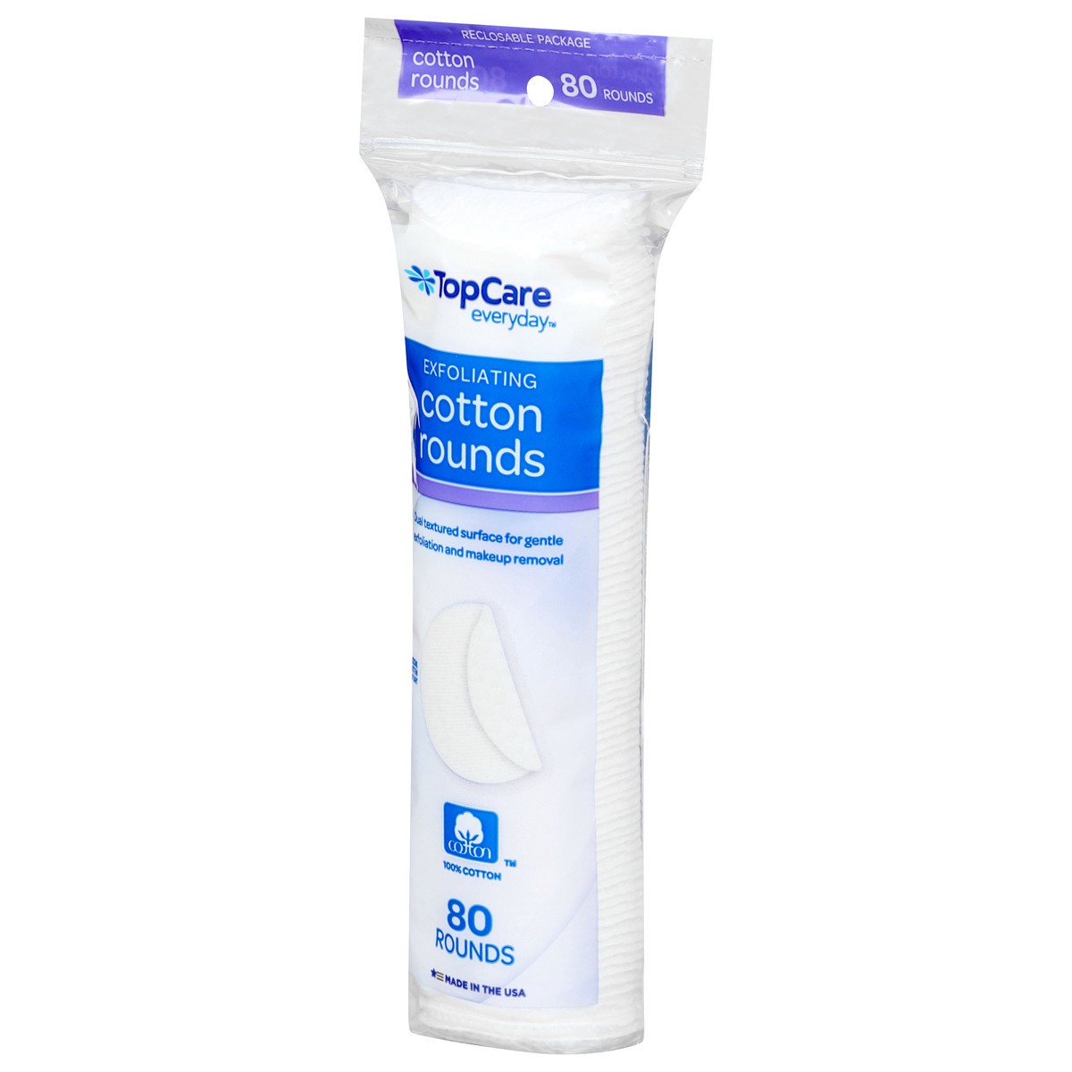slide 7 of 9, TopCare Everyday Dual Textured Surface Exfoliating Cotton Rounds 80 ea, 80 ct