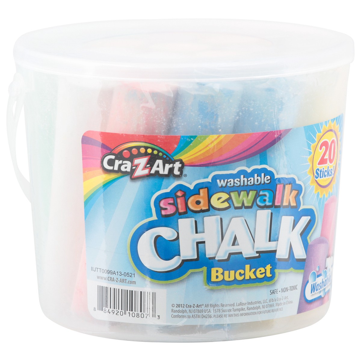 slide 9 of 9, Cra-Z-Art Chalk Bucket, Sidewalk, Washable, 20 Each, 20 ct