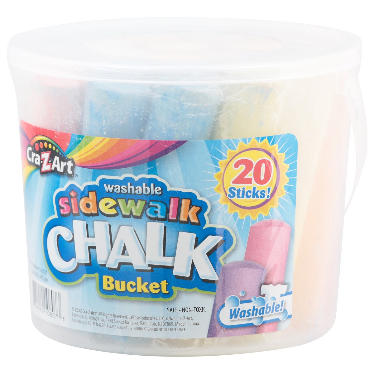 slide 2 of 9, Cra-Z-Art Chalk Bucket, Sidewalk, Washable, 20 Each, 20 ct