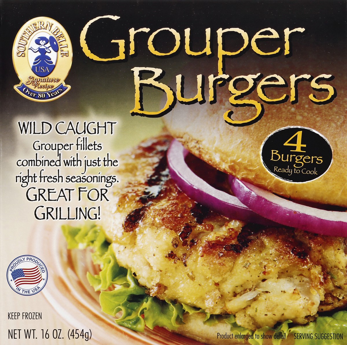 slide 1 of 4, Southern Belle Grouper Burgers 4 ea, 4 ct