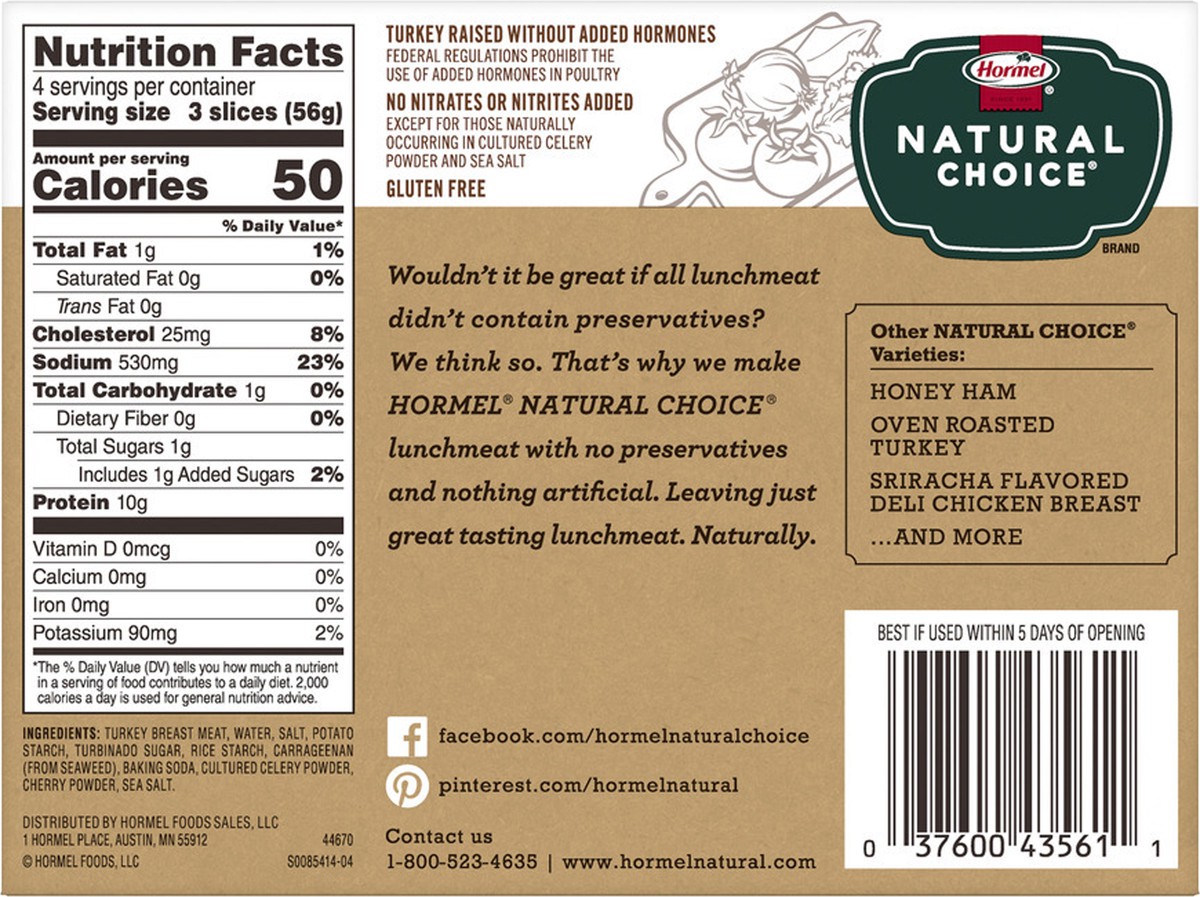 slide 6 of 7, HORMEL NATURAL CHOICE Applewood Smoked Turkey, 8 oz