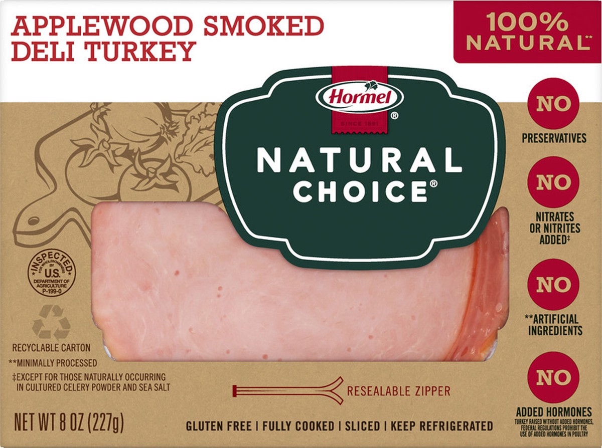 slide 4 of 7, HORMEL NATURAL CHOICE Applewood Smoked Turkey, 8 oz