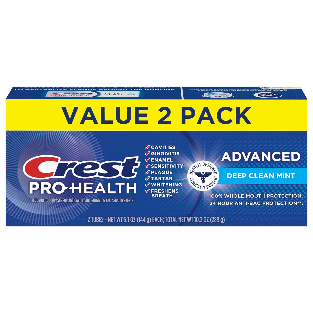 slide 1 of 3, Crest Pro-Health Advanced Deep Clean Mint Toothpaste (5.1oz) Twin Pack, 2 ct