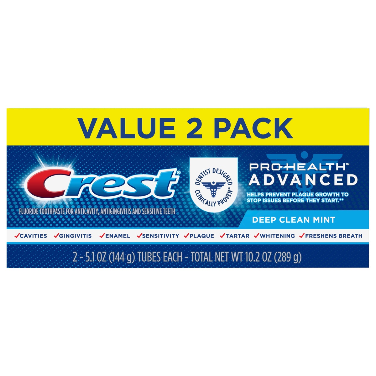 slide 5 of 5, Crest Pro-Health Advanced Deep Clean Mint Toothpaste (5.1oz) Twin Pack, 2 ct