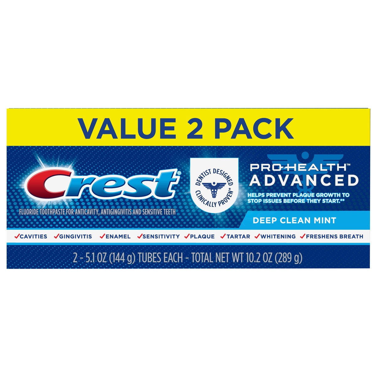 slide 1 of 5, Crest Pro-Health Advanced Deep Clean Mint Toothpaste (5.1oz) Twin Pack, 2 ct