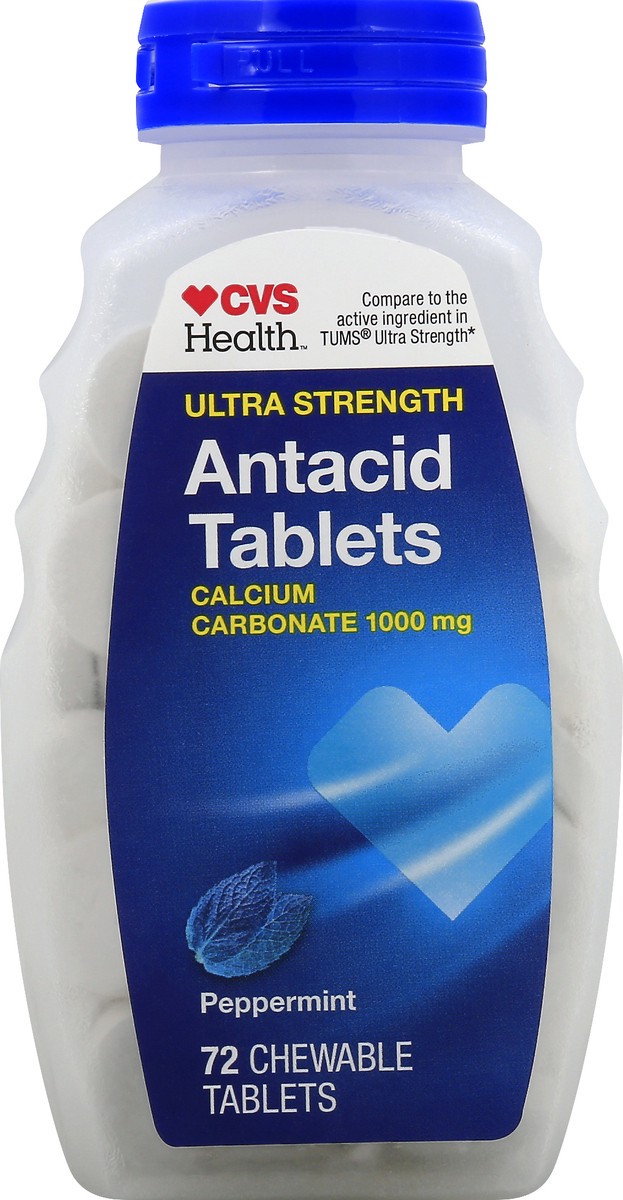 slide 4 of 10, CVS Health Antacid Chewable Tablets, Peppermint, 72 Ct, 72 ct; 1000 mg