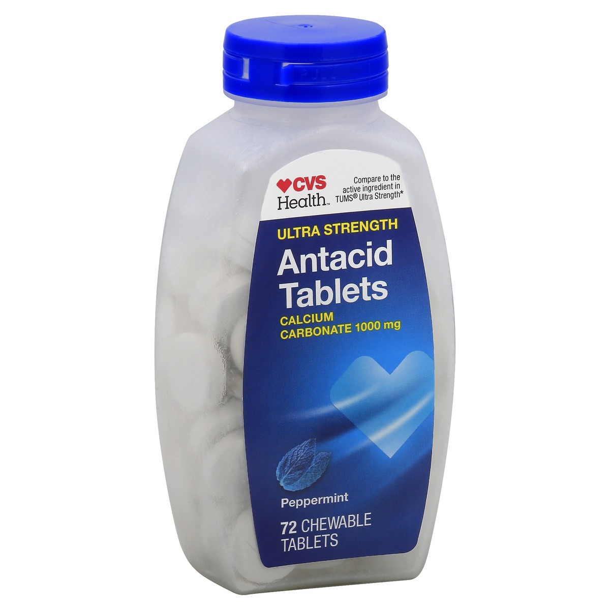 slide 10 of 10, CVS Health Antacid Chewable Tablets, Peppermint, 72 Ct, 72 ct; 1000 mg