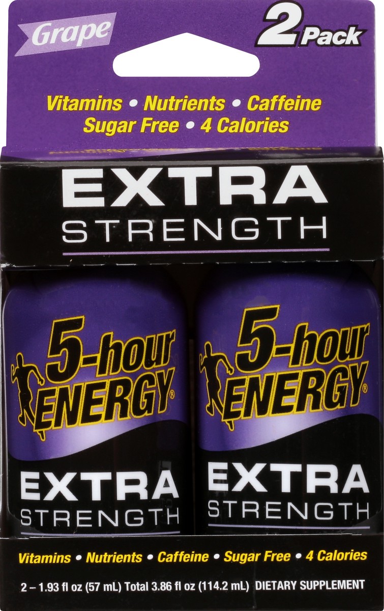 slide 9 of 9, 5-hour ENERGY Shot, Extra Strength, Grape, 1.93 oz, 2 Count, 2 ct