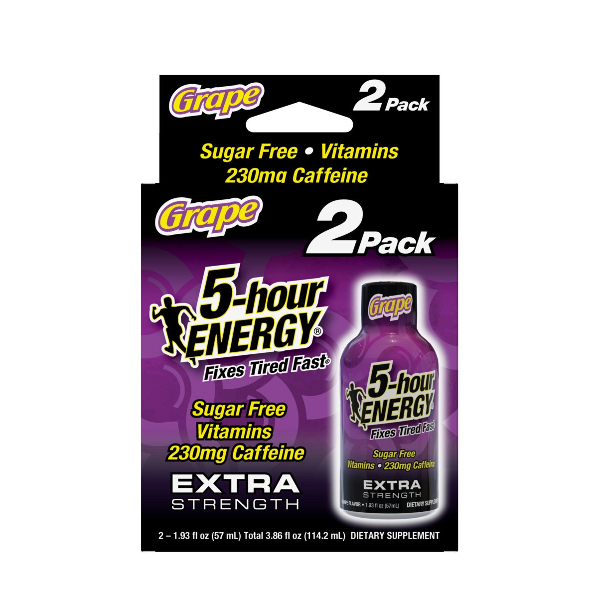 slide 1 of 9, 5-hour ENERGY, Extra Strength, Grape, 2 Pack, 1.93 oz., 2 ct