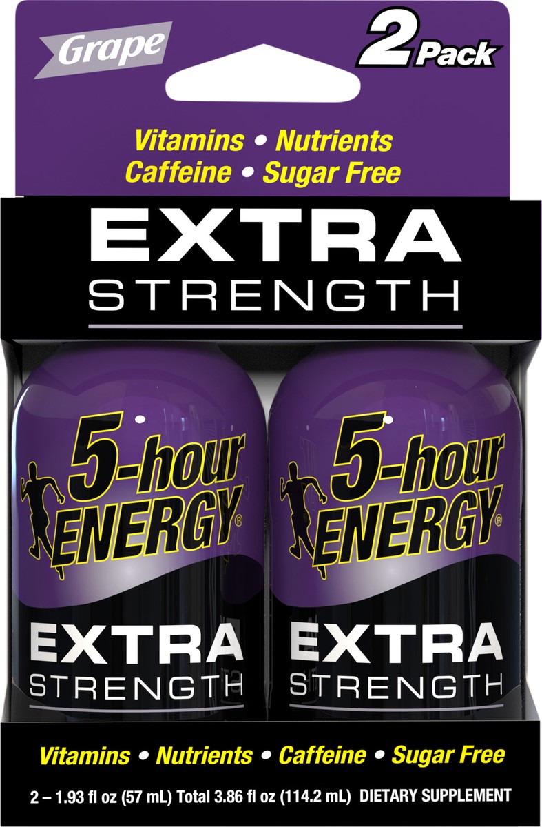 slide 1 of 9, 5-hour ENERGY Shot, Extra Strength, Grape- 2 ct, 2 ct