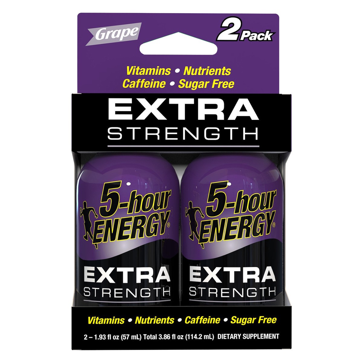 slide 1 of 9, 5-hour ENERGY Shot, Extra Strength, Grape, 1.93 oz, 2 Count, 2 ct