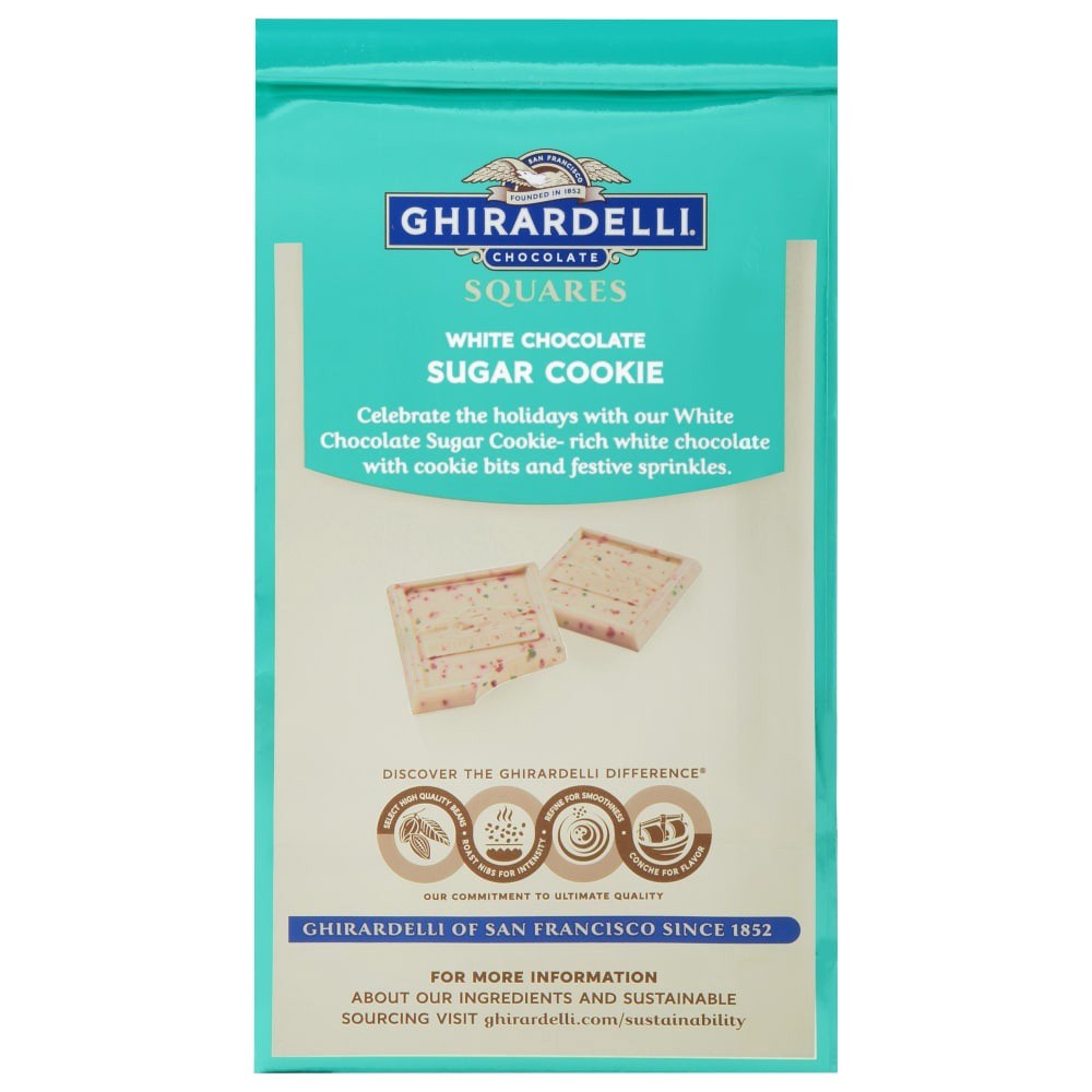 slide 6 of 6, Ghirardelli Holiday White Chocolate Sugar Cookie Squares, 7 oz