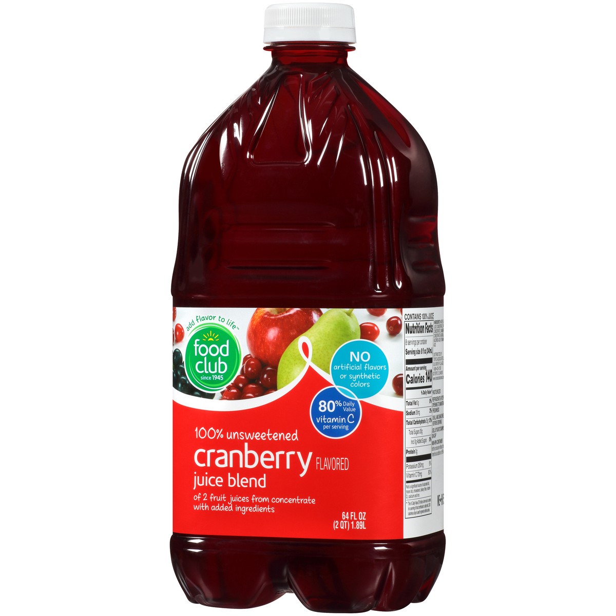 slide 2 of 8, Food Club Juice Cranberry Blend 100%- 64 oz, 64 oz