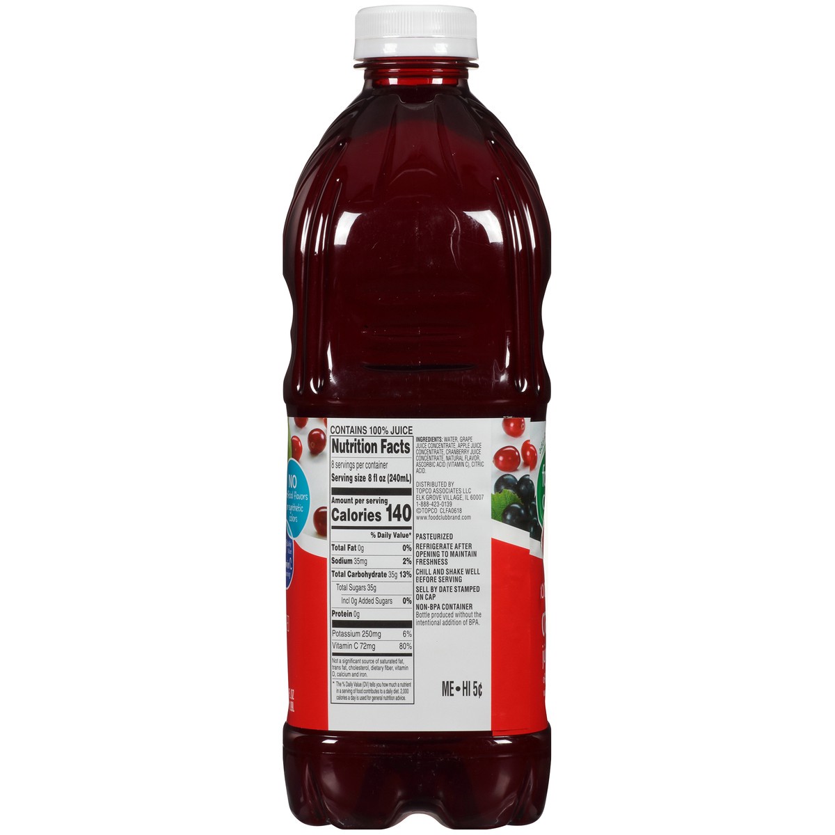 slide 3 of 8, Food Club Juice Cranberry Blend 100%- 64 oz, 64 oz