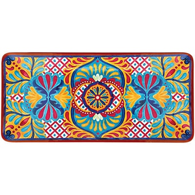 slide 1 of 1, Cocinaware Talavera Collection Melamine Rectangle Serving Tray, 17 in