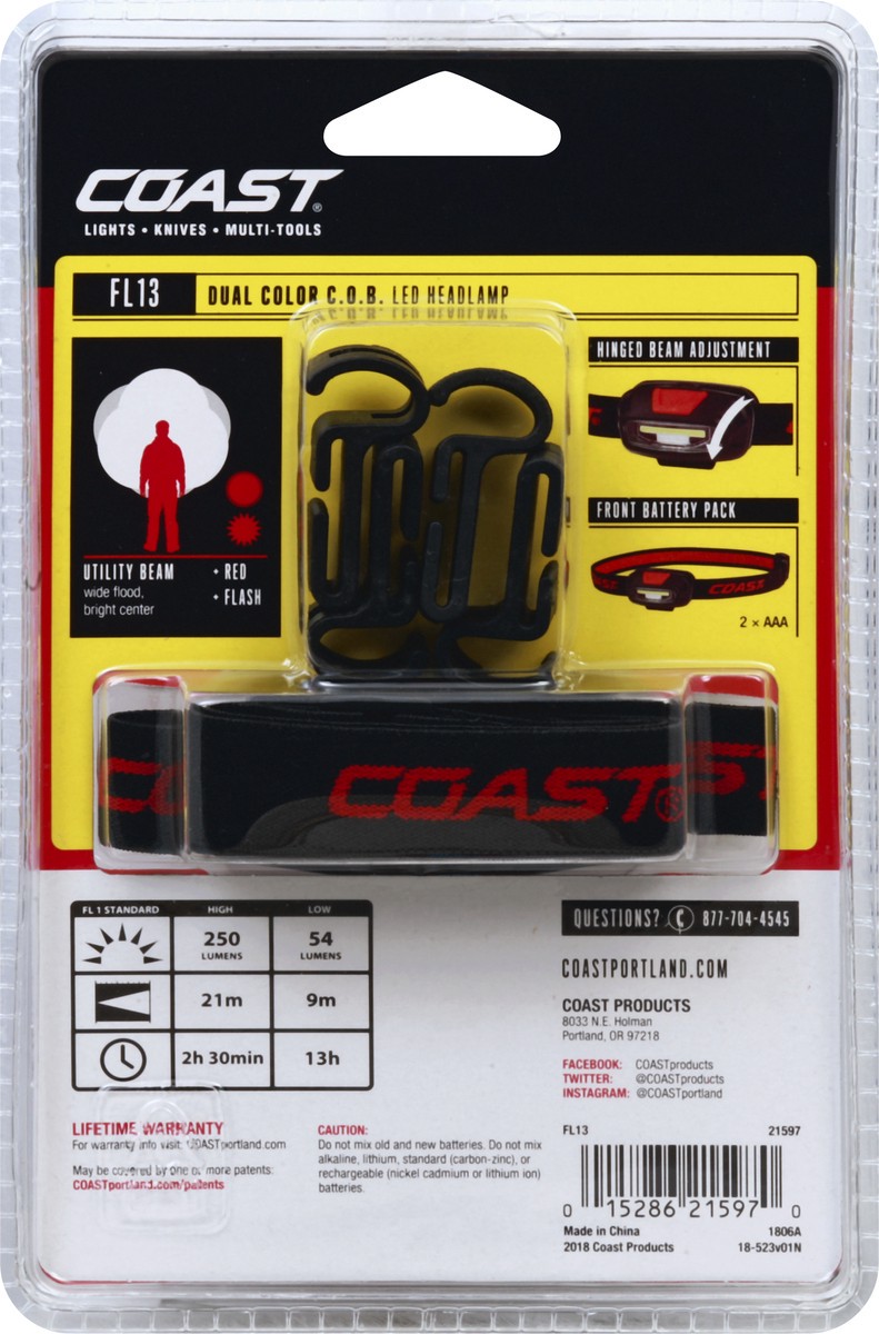 slide 2 of 6, Coast Duel Color Head Lamp W/ Utilit, 1 ct