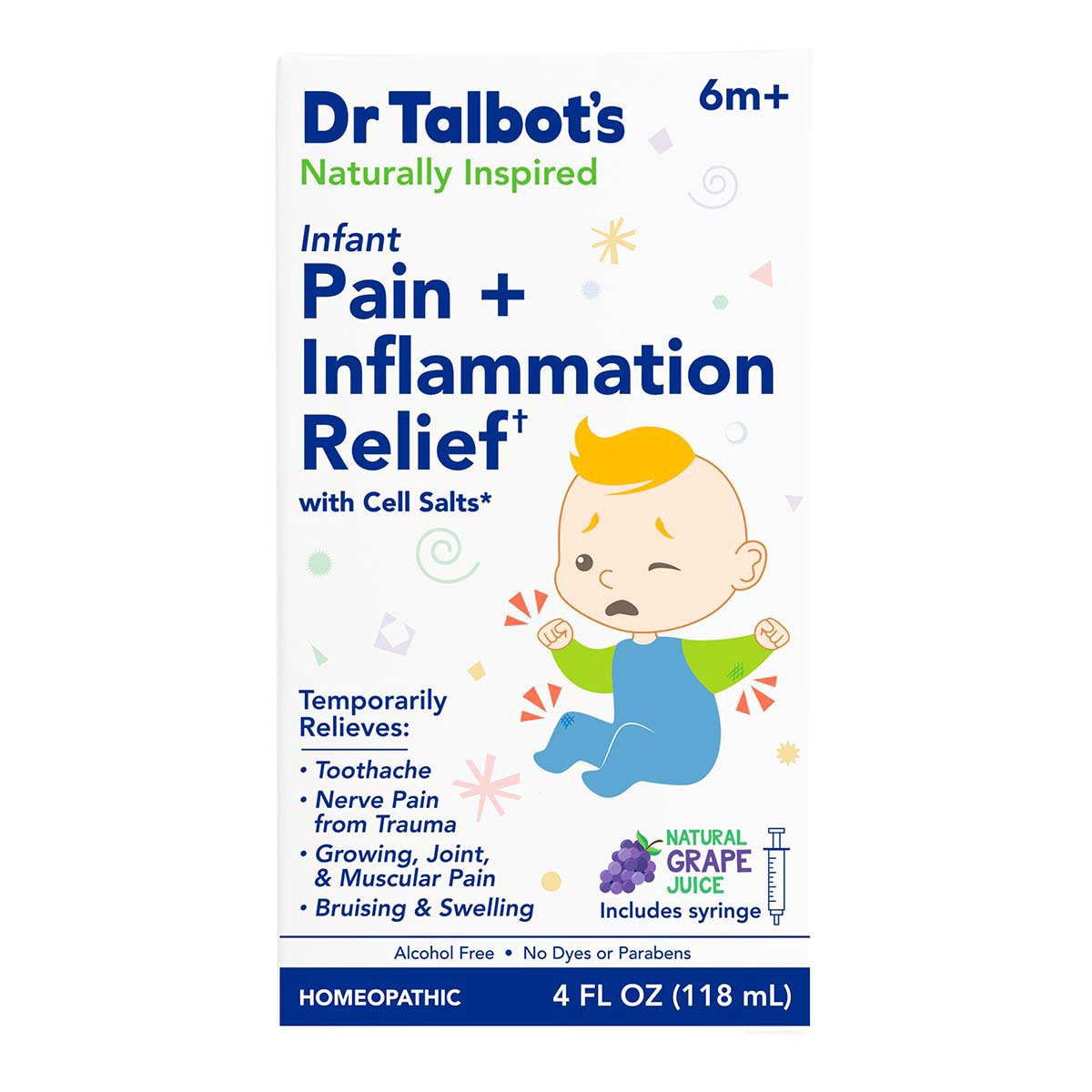 slide 1 of 1, Dr. Talbot's Infant Pain + Inflammation Relief - Natural Grape Juice, 4 oz