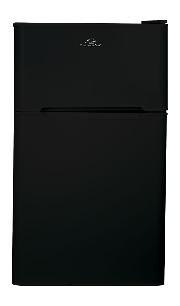 slide 1 of 1, Commercial Chef 2 Door Refrigerator/Freezer - Black, 3.2 cu ft