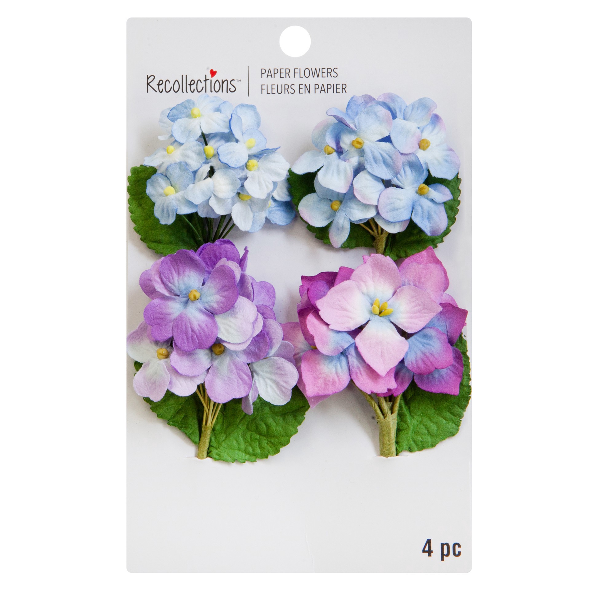 slide 3 of 3, Purple & Blue Fabric Hydrangea Embellishments By Recollections, 0.75 in to 1 in