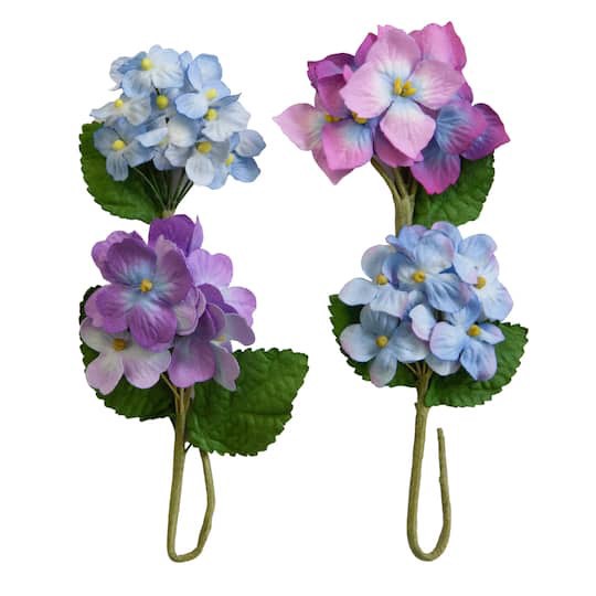 slide 1 of 3, Purple & Blue Fabric Hydrangea Embellishments By Recollections, 0.75 in to 1 in