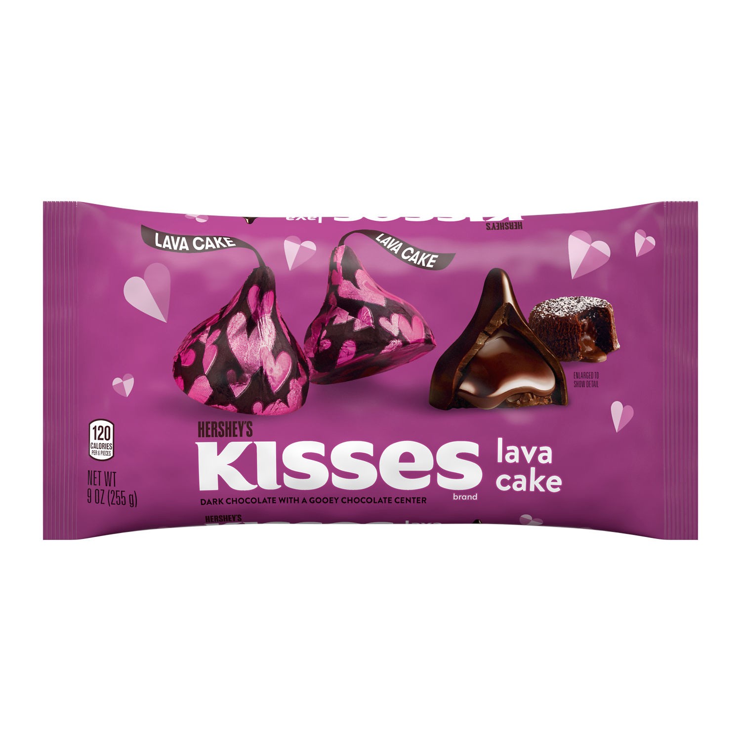 slide 1 of 5, Hershey's KISSES Lava Cake Dark Chocolate with a Gooey Chocolate Center Candy, Valentine's Day, 9 oz, Bag, 9 oz