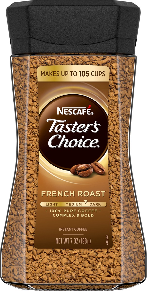 slide 6 of 9, Nescafé Taster's Choice, French Roast Dark Roast Instant Coffee, 7 oz. Jar, 7 oz