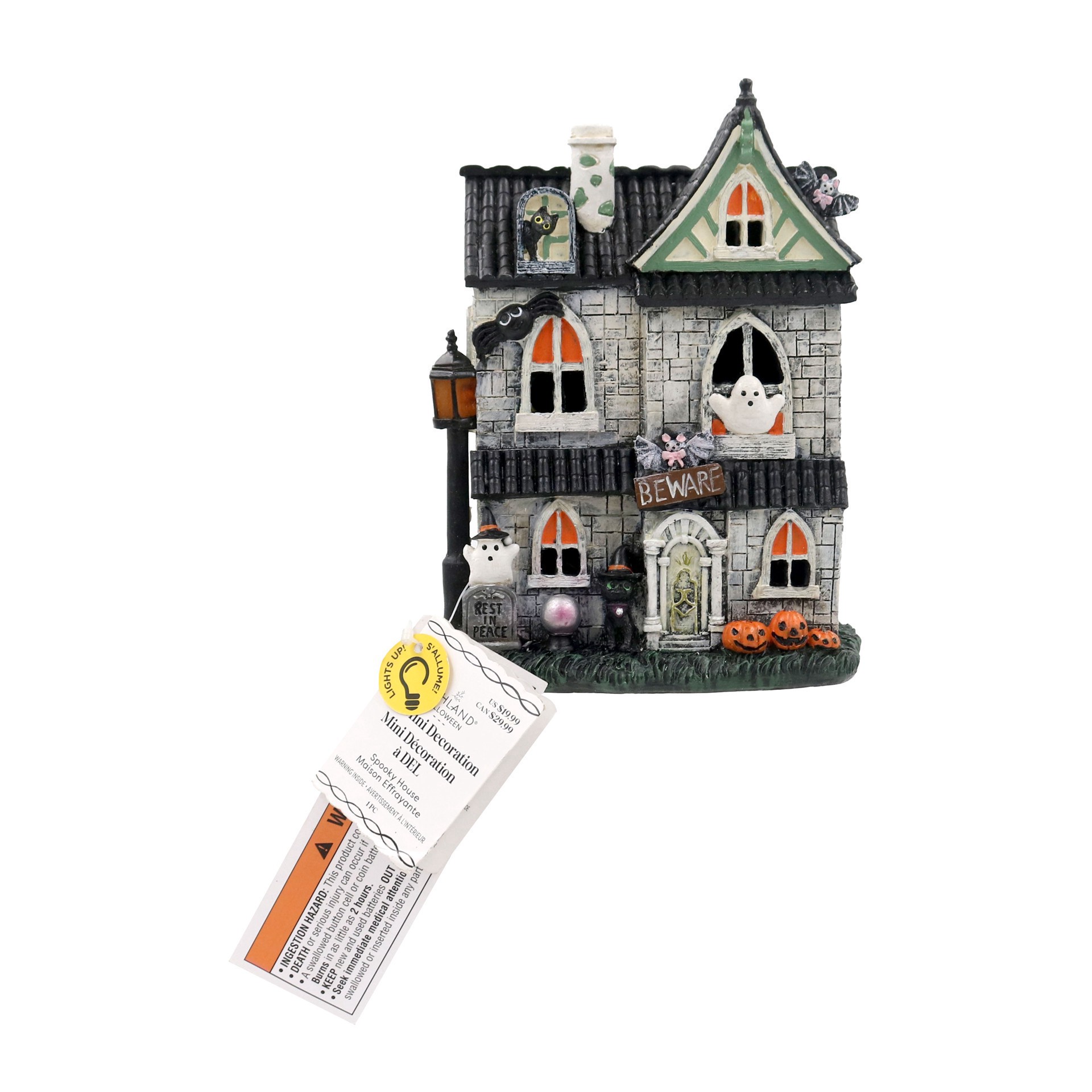 slide 4 of 5, Mini Led Spooky House Decoration By Ashland, 7.94 in x 6.19 in x 4.97 in
