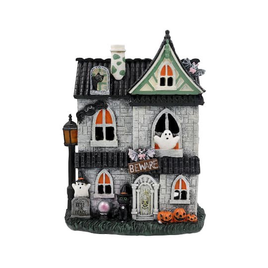 slide 1 of 5, Mini Led Spooky House Decoration By Ashland, 7.94 in x 6.19 in x 4.97 in