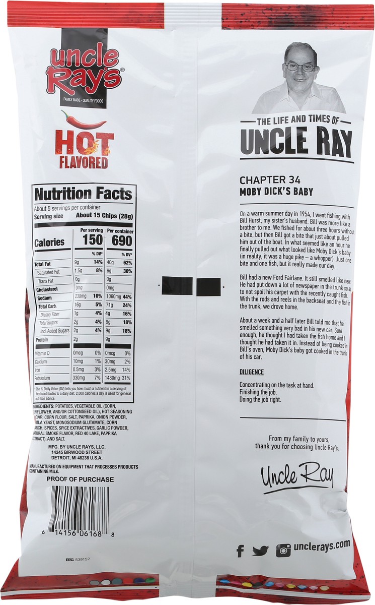 slide 13 of 14, Uncle Ray's Hot Flavored Potato Chips 4.5 oz, 4.5 oz