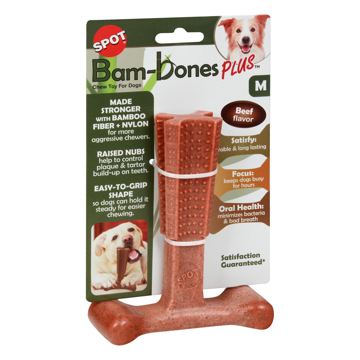 slide 9 of 11, SPOT Bam-Bones Plus Beef Flavor for Dogs Chew Toy for Dogs 1 ea, 1 ct