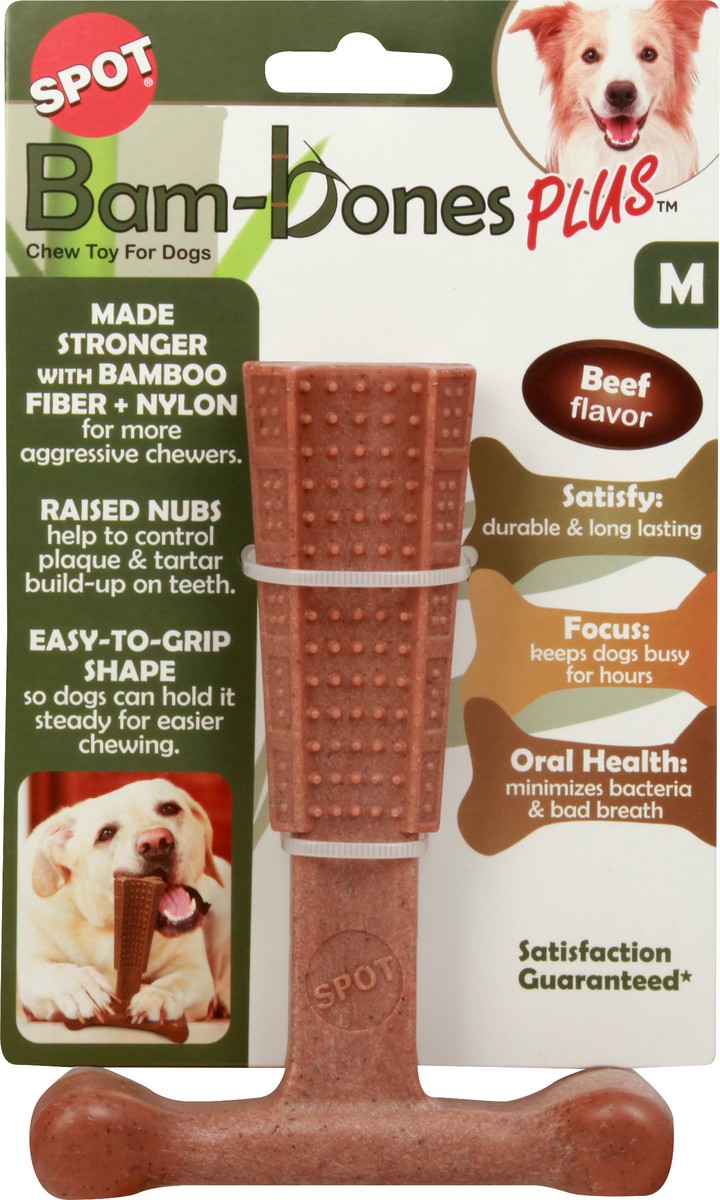 slide 4 of 11, SPOT Bam-Bones Plus Beef Flavor for Dogs Chew Toy for Dogs 1 ea, 1 ct