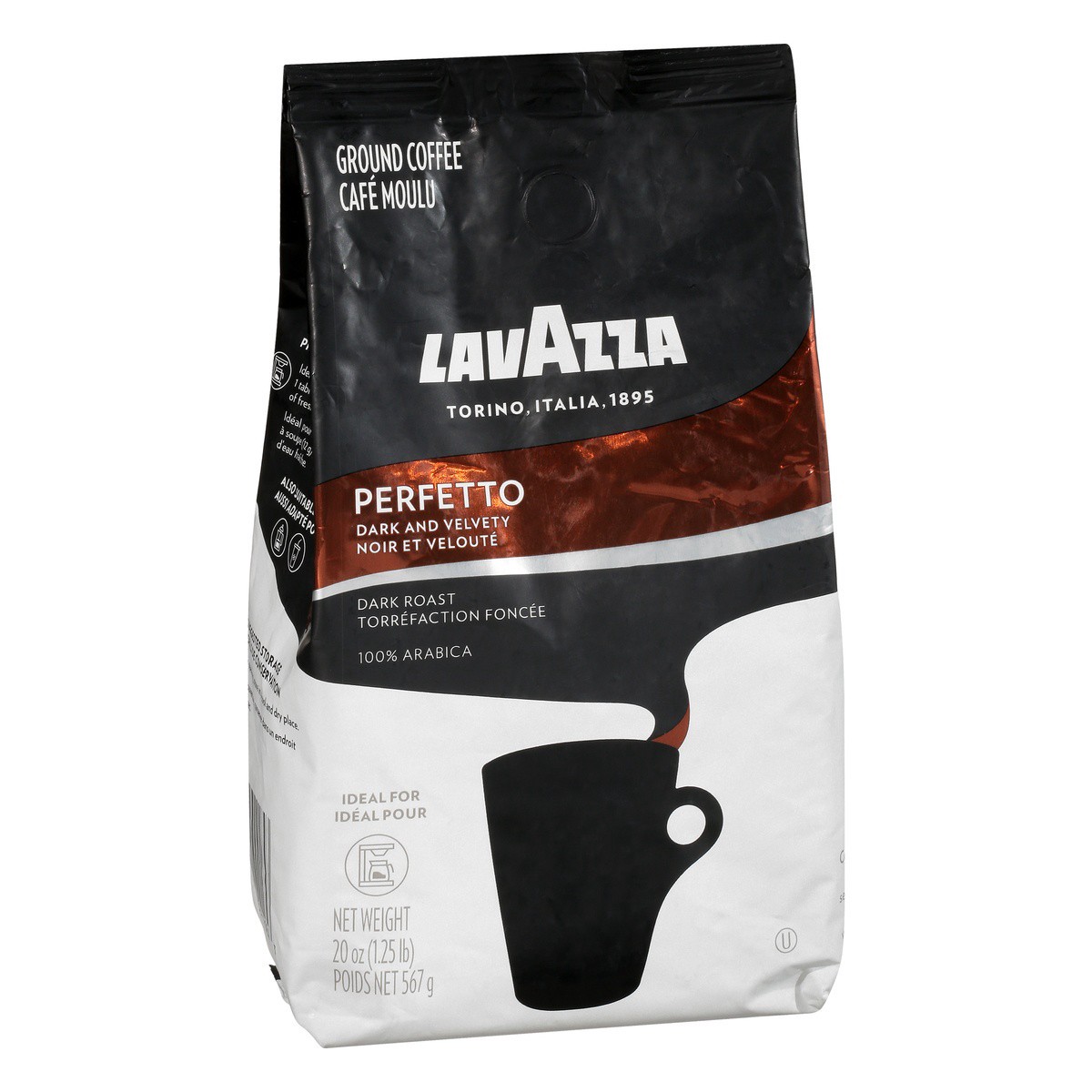 slide 2 of 9, Lavazza Perfetto Dark Roast Ground Coffee, 20 oz