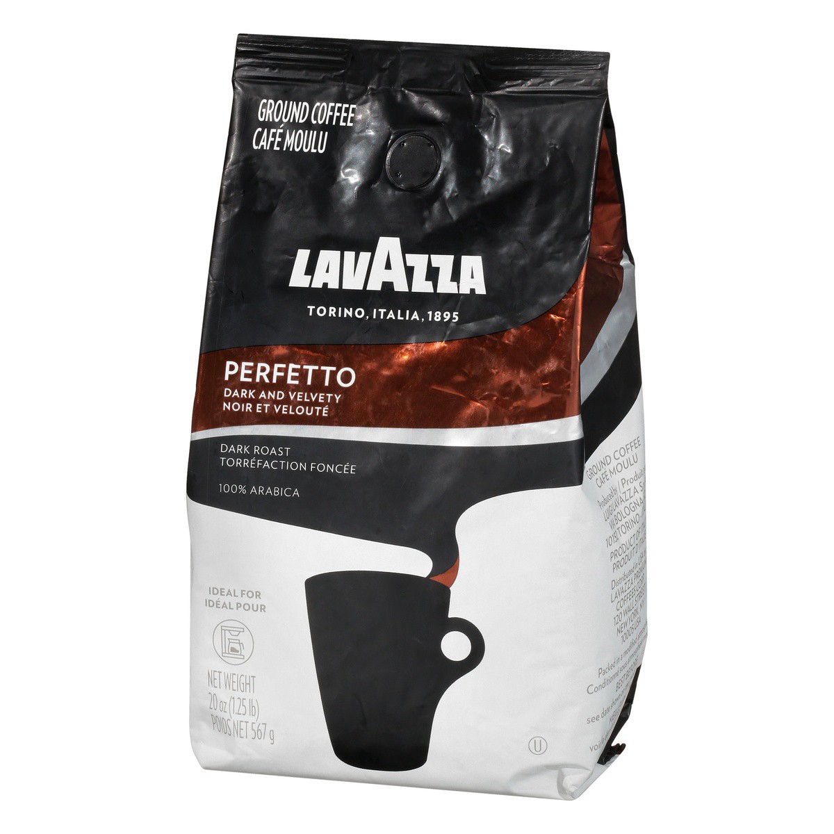 slide 3 of 9, Lavazza Perfetto Dark Roast Ground Coffee, 20 oz