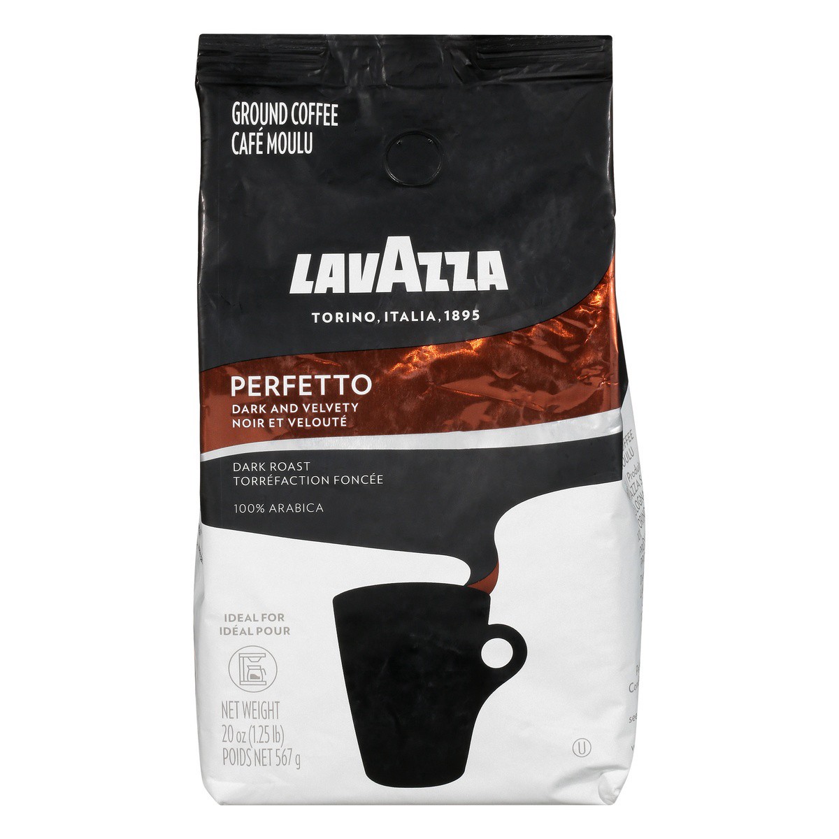 slide 1 of 9, Lavazza Perfetto Dark Roast Ground Coffee, 20 oz