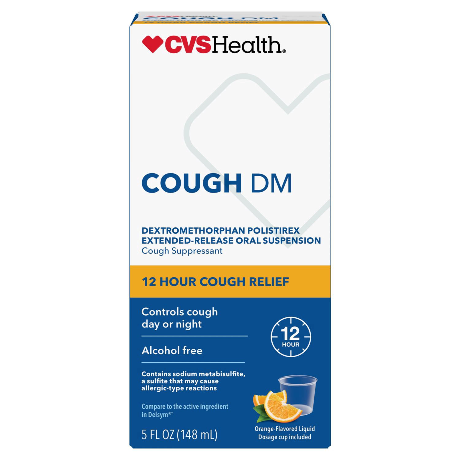 slide 1 of 8, Cvs 12hr Cough Dm Relief Liquid, Orange, 5 Oz, 5 oz