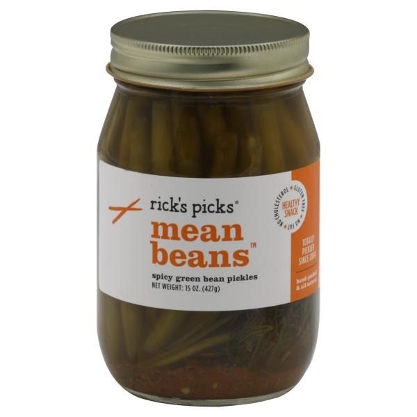 slide 1 of 1, Rick's Picks Mean Beans Spicy Green Bean Pickles, 15 oz
